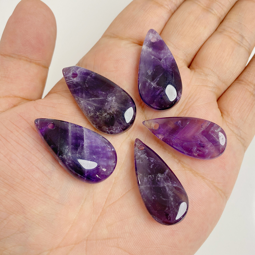 Crystal Pendant Necklace Natural Stone - 1PC duży kształt kropli wody kamień
