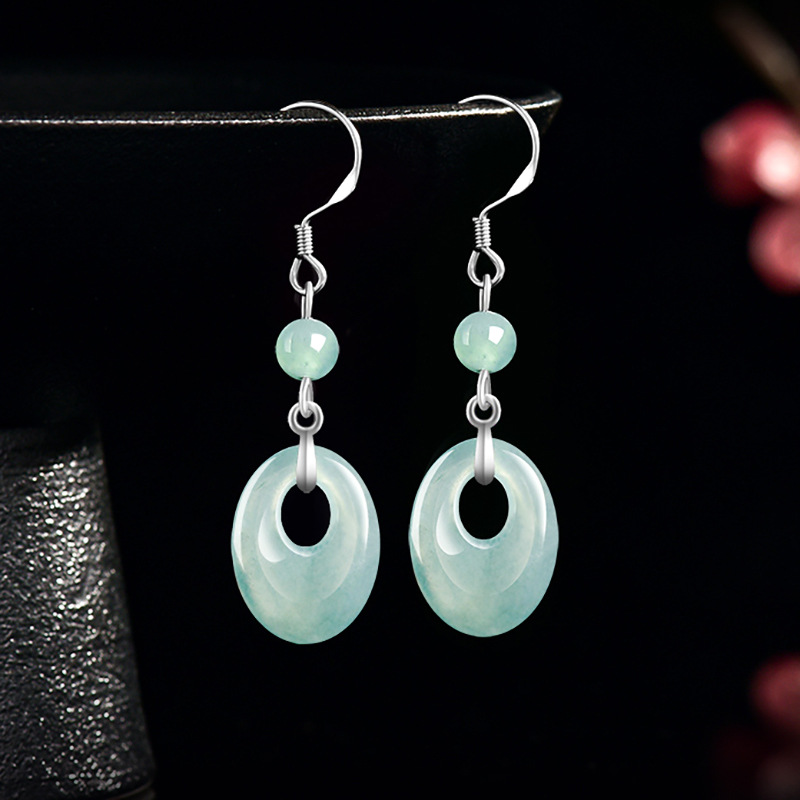 Earrings - Kolczyki z jadeitu birmańskiego, pierścionki ze