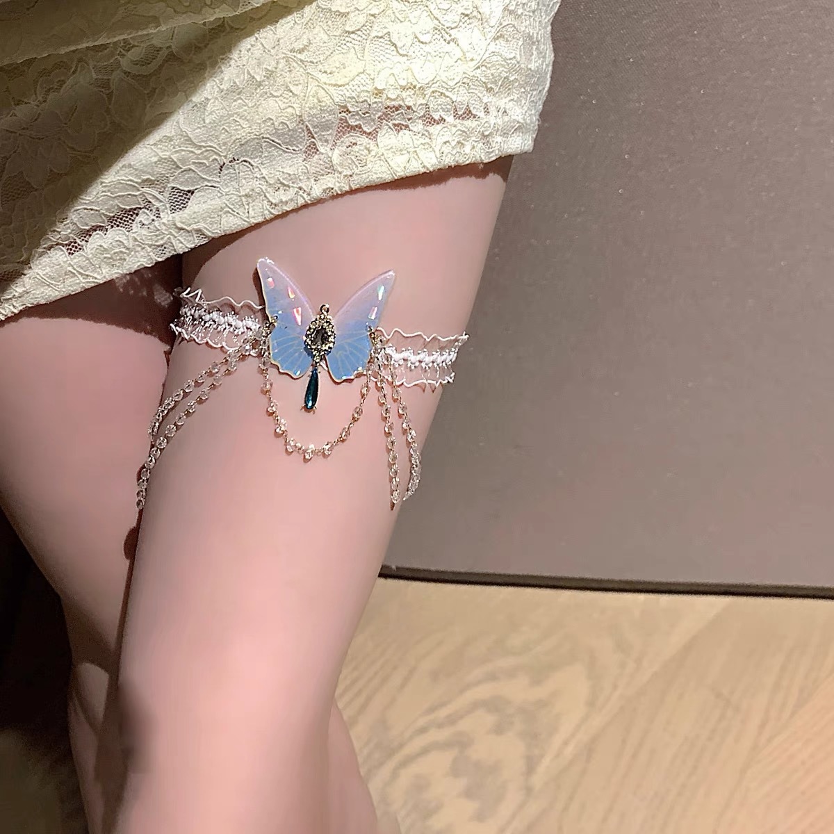 Body Jewelry - Modny wzór motyla Elastyczny koronkowy łańcuszek
