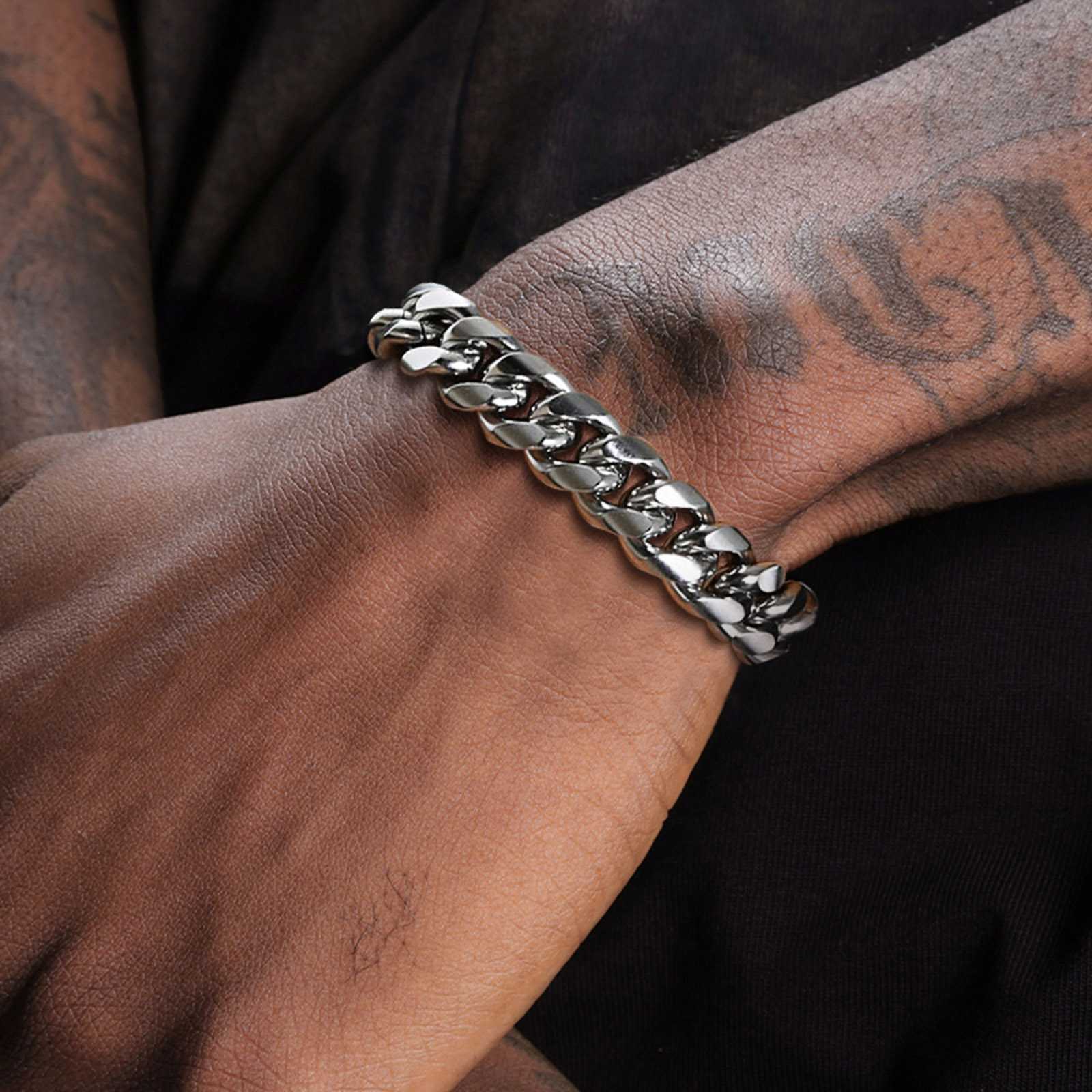 Cuban Link Chain 12Mm - 6-12MM kubański łańcuszek męska bransoletka, wodoodporna