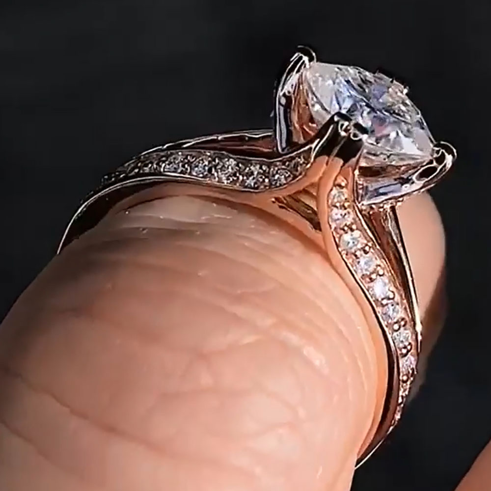 Niestandardowy pierścionek zar – Moissanite Engagement Ring 1 Carat recenzja i cena