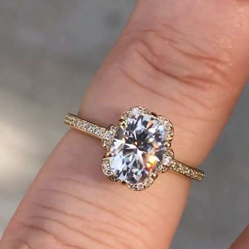 Pierścionek damski z moissanit – Moissanite Engagement Ring 1 Carat recenzja i cena