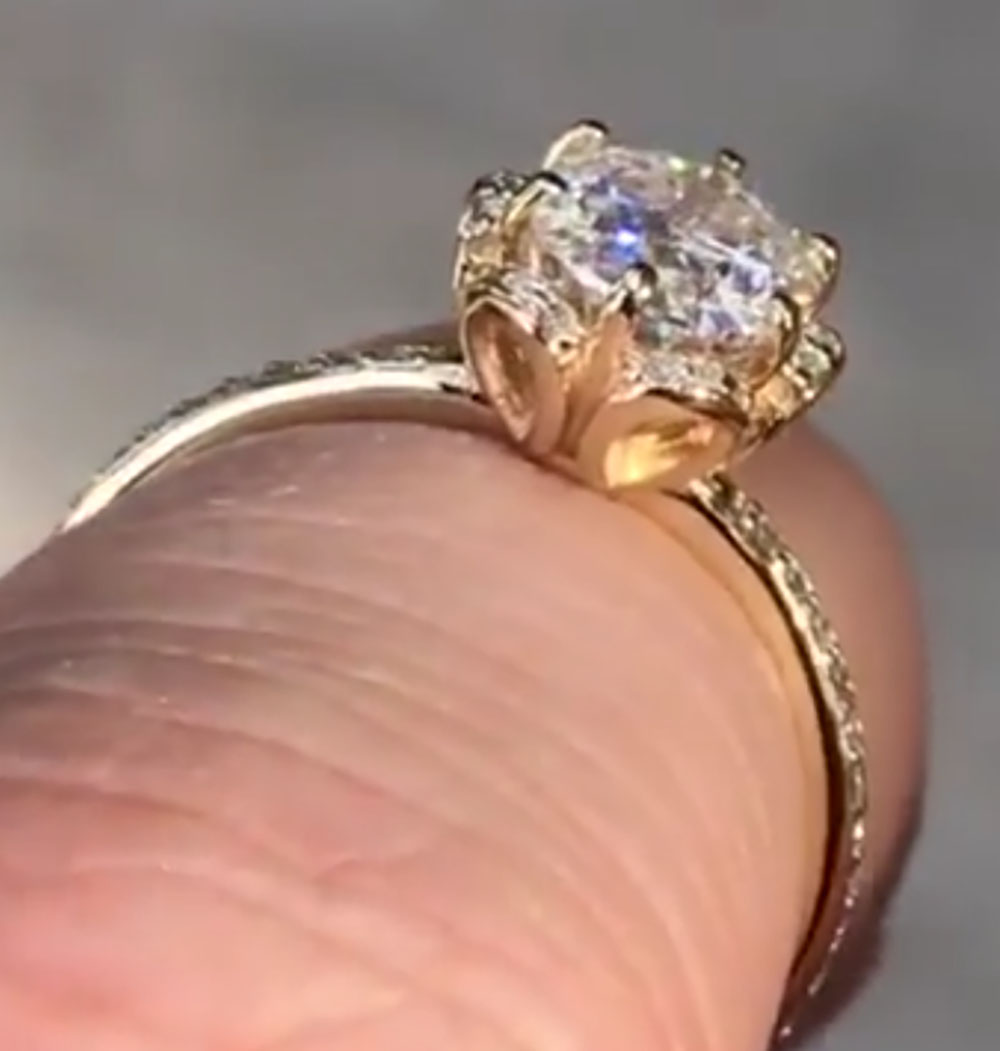 Pierścionek damski z moissanit – Moissanite Engagement Ring 1 Carat recenzja i cena
