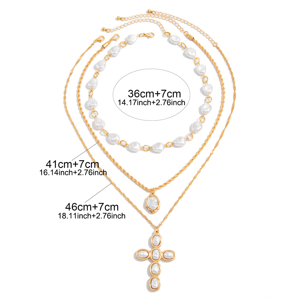 Trójwarstwowy złoty naszyjnik  – Pearl Choker Necklace Vintage recenzja i cena