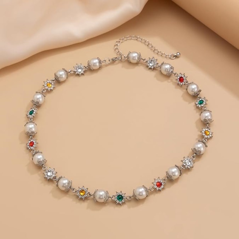 Naszyjnik choker z perłami w s – Pearl Choker Necklace Vintage recenzja i cena