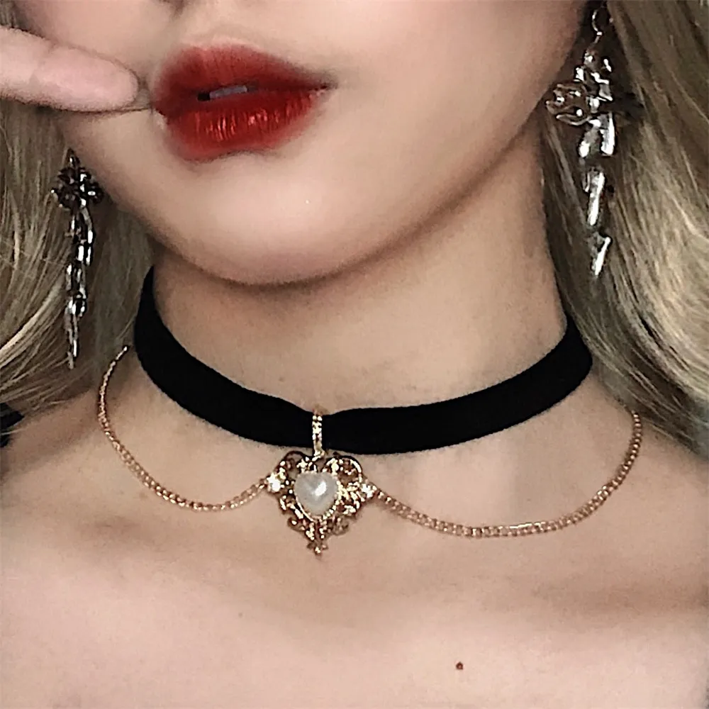 Vintage aksamitny łańcuszek Ch – Pearl Choker Necklace Vintage recenzja i cena