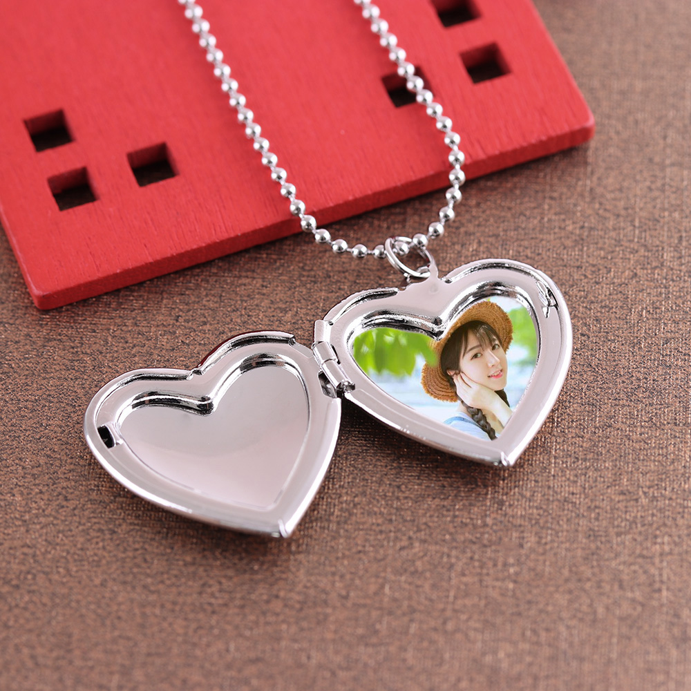 HOOH 1PC w kształcie serca prz – Heart Locket Necklace Photo recenzja i cena