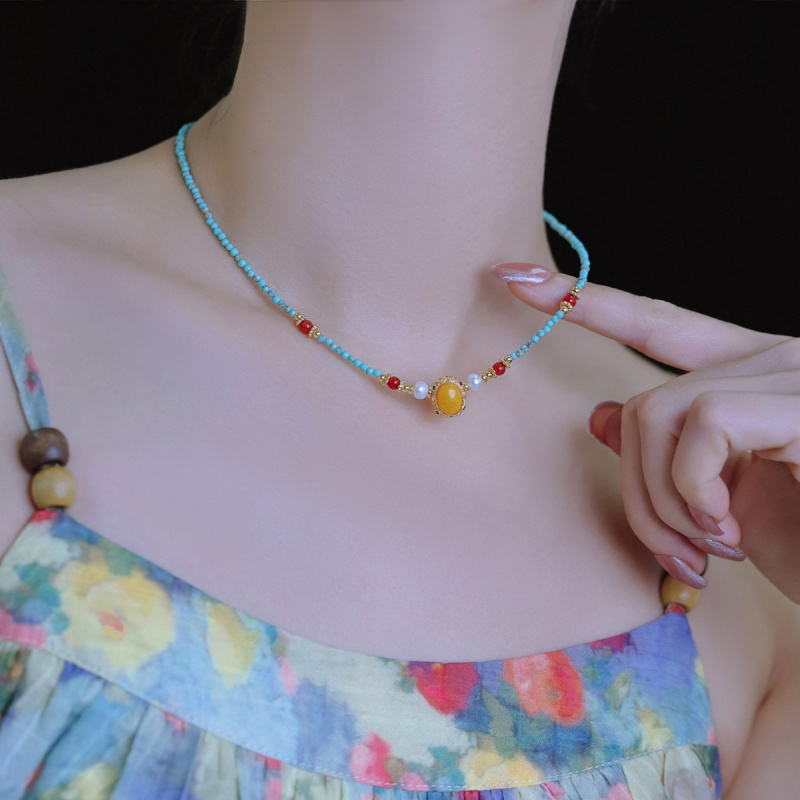 Nowa Kolekcja Vintage Niebiesk – Pearl Choker Necklace Vintage recenzja i cena