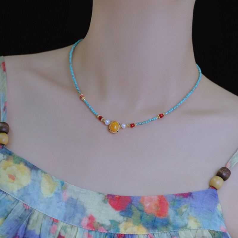 Nowa Kolekcja Vintage Niebiesk – Pearl Choker Necklace Vintage recenzja i cena