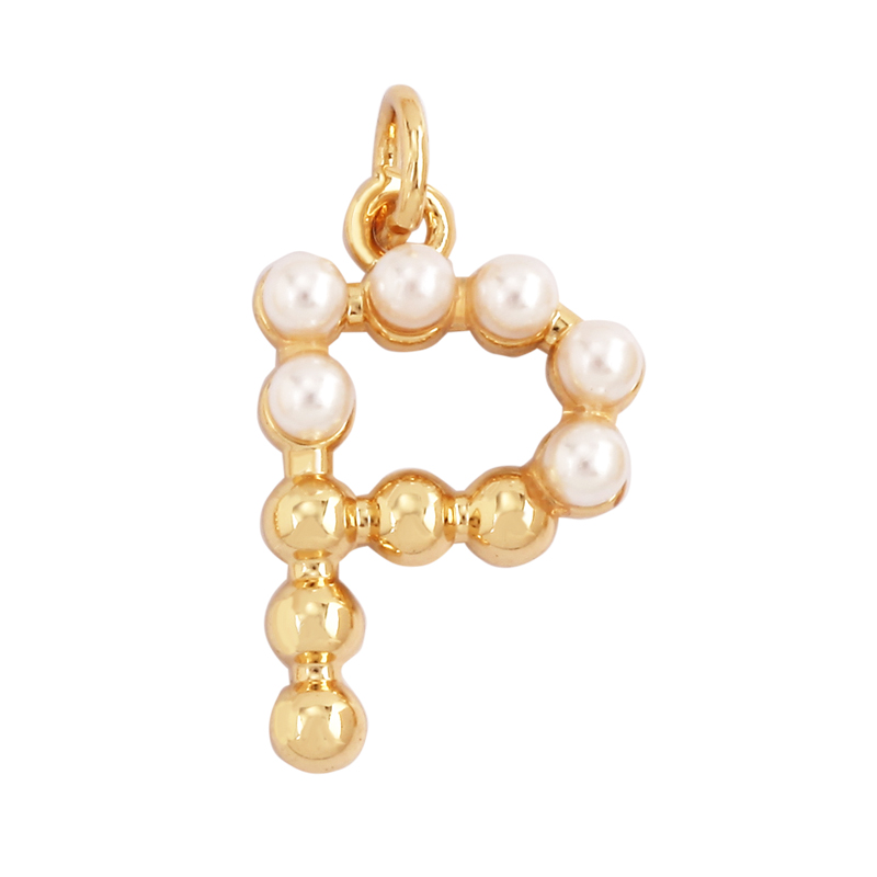 Moda prosta sztuczna perła 18- – Initial Letter Necklace 18K Gold recenzja i cena