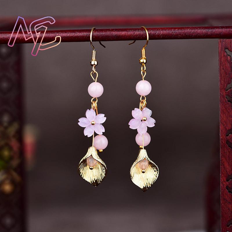 Różowe kolczyki z naturalnego  – Earrings recenzja i cena