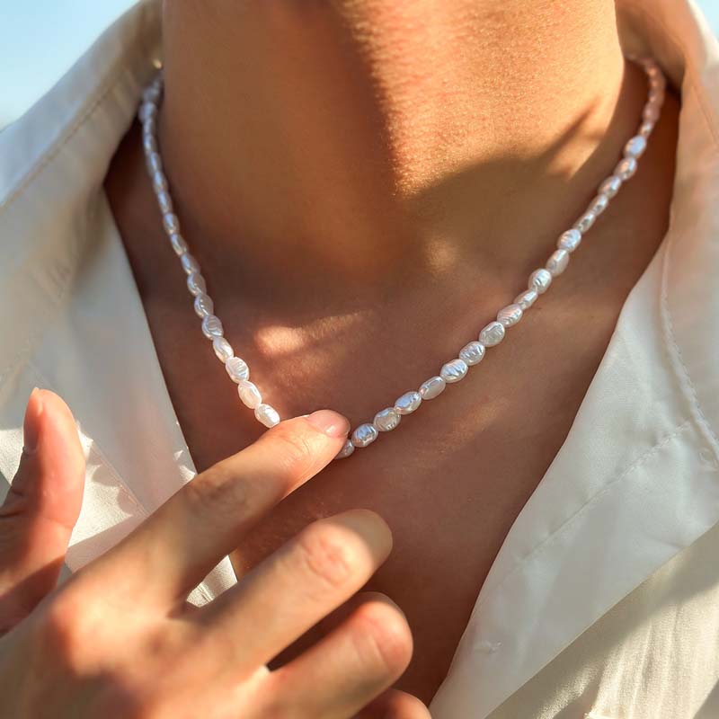 Nowy modny prosty naszyjnik z  – Pearl Choker Necklace Vintage recenzja i cena