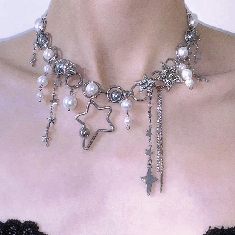 Biżuteria Y2K łańcuszki z perł – Pearl Choker Necklace Vintage recenzja i cena