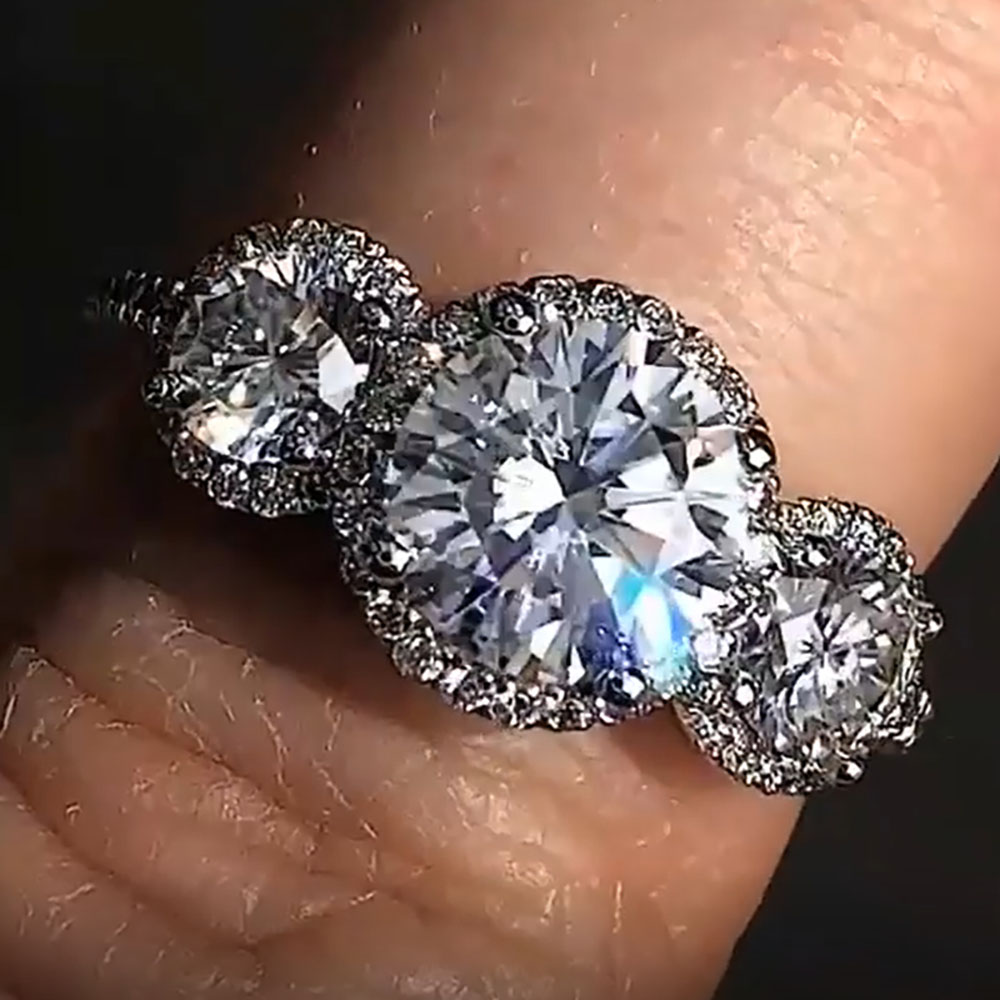 Pierścionek zaręczynowy, ślubn – Moissanite Engagement Ring 1 Carat recenzja i cena