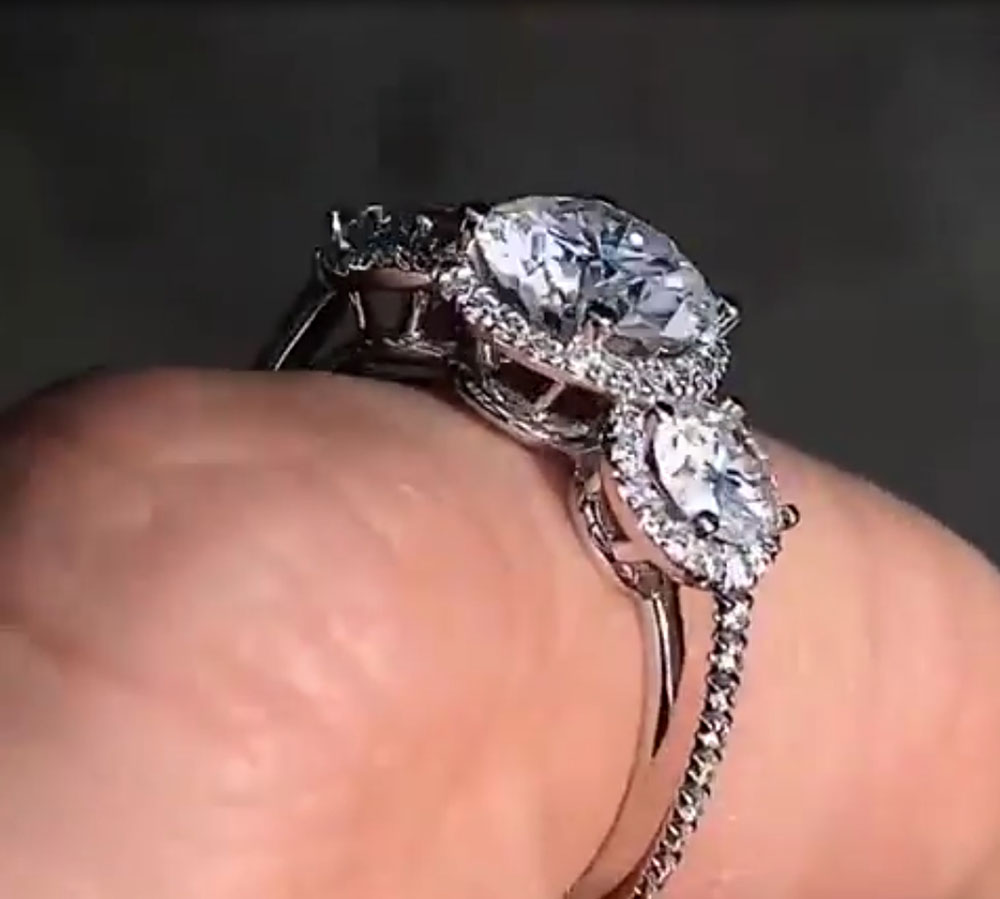 Pierścionek zaręczynowy, ślubn – Moissanite Engagement Ring 1 Carat recenzja i cena