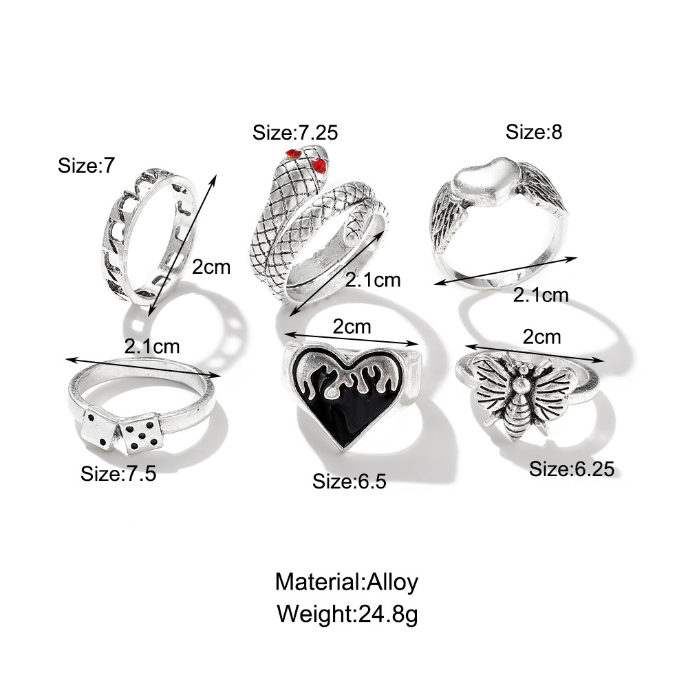 Zestaw 6 pierścieni w stylu vi – Vintage Punk Knuckle Rings Set recenzja i cena
